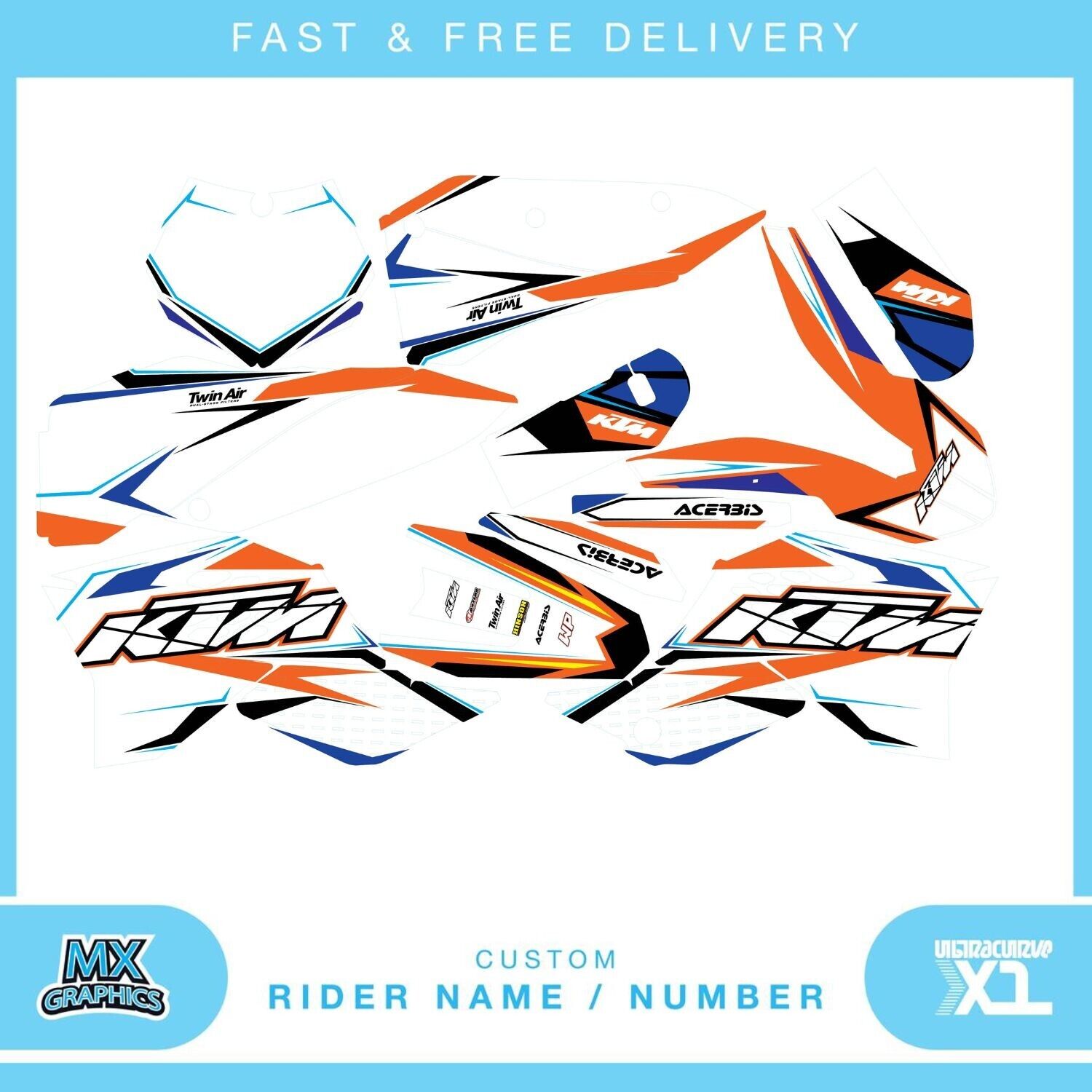 KTM 125 250 350 450 SX SXF EXC 2007-2010 – MX GRAPHICS